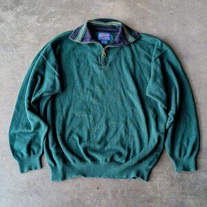Pendleton Men's Green Zip Collar Long Sleeve Sweater size XL